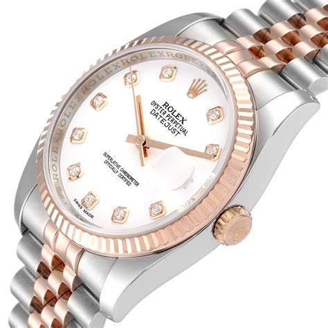 rolex datejust 36 stahl rose gold|rolex 36mm datejust with diamonds.